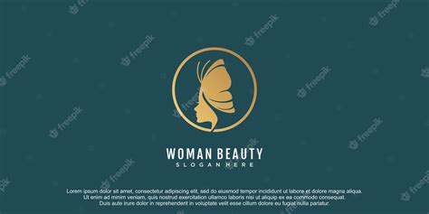 Logotipo De Mujer De Belleza Con Ilustración De Icono De Vector De