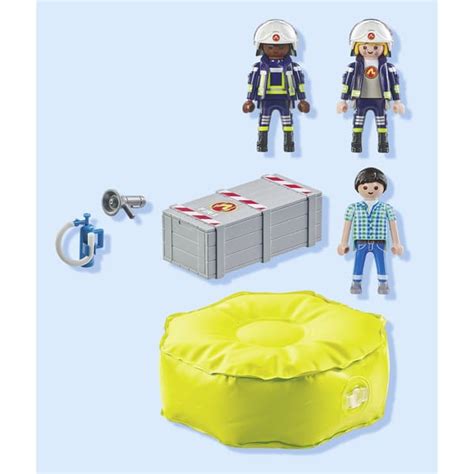 Playmobil Action Heroes Pompiers Avec Coussin De Sauvetage