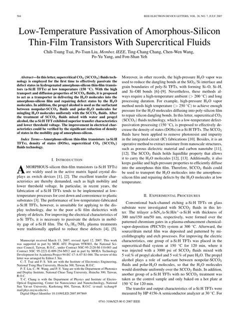 Pdf Low Temperature Passivation Of Amorphous Silicon Thin Film