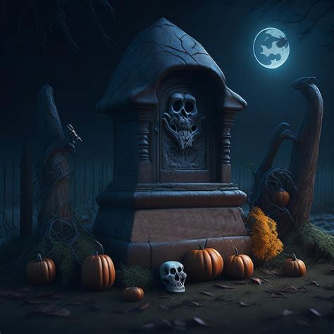 Premium AI Image | Photo Halloween With Creepy Grave