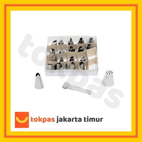 Jual Spuit Piping Icing Alat Dekorasi Kue Aluminium Lokal Set Isi 20