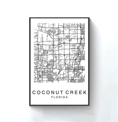 Coconut Creek Map Coconut Creek City Map Map Poster Map - Etsy