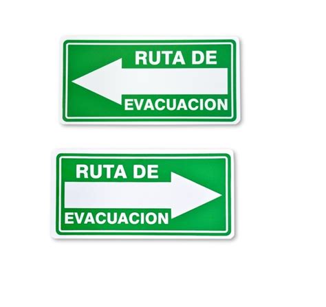 Letrero Ruta De Evacuación Señalamiento Izquierda Y Derecha