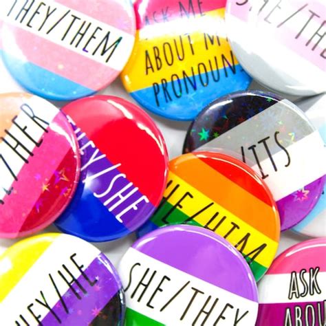 Gender Pronouns Conversation Buttons Ask Me About My Etsy