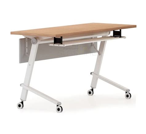 Custom Folding Office Table with Lockable Wheels - Folding Training ...