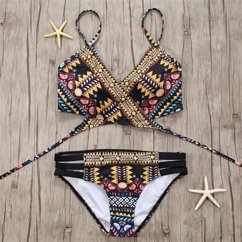 Women S Boho Style Bikini Set