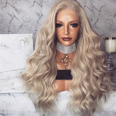 Ash Blonde Full Lace Wigs Transparent Lace Virgin Hair Wave Ash Blonde