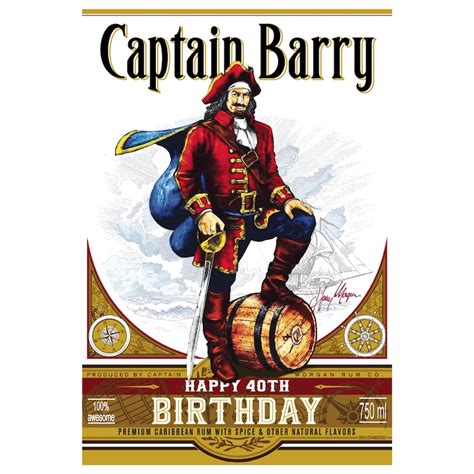 Custom Captain Morgan Spiced Rum Personalized Label 3L 1 75L 1 5L 1