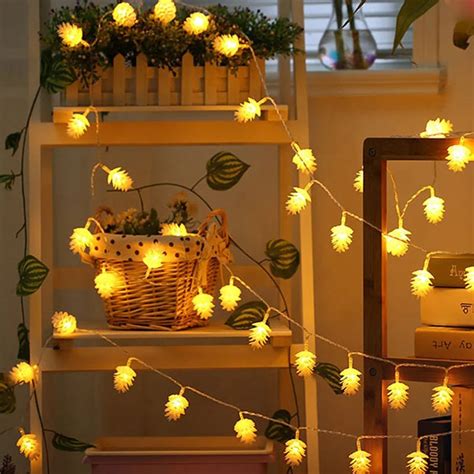 Battery Operated Leds Leds Leds Pinecone Led String Lights