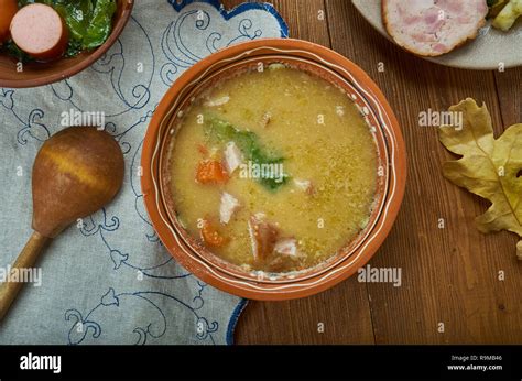 Erwtensoep Split Pea Soup Dutch Cuisine Traditional Assorted Dishes