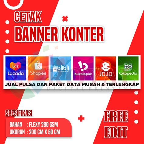 Jual Banner Spanduk Konter Murah Banner Konter Renda Konter Lanskap