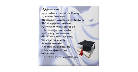 Graduation Grandson Poem Tile | Zazzle