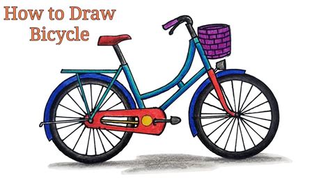 How To Draw Bicycle Step By Step Very Easy Youtube