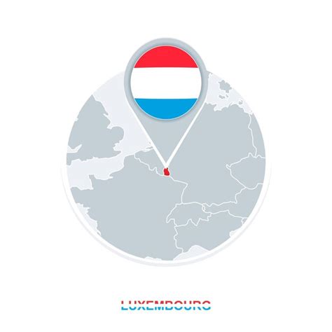 Luxemburg Kaart En Vlag Vector Kaartpictogram Met Gemarkeerde Luxemburg