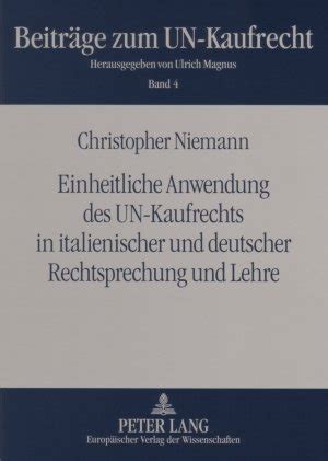 Einheitliche Anwendung Des Un Kaufrechts in Italienischer 読書メーター