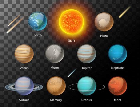 Planets colorful vector set – MasterBundles