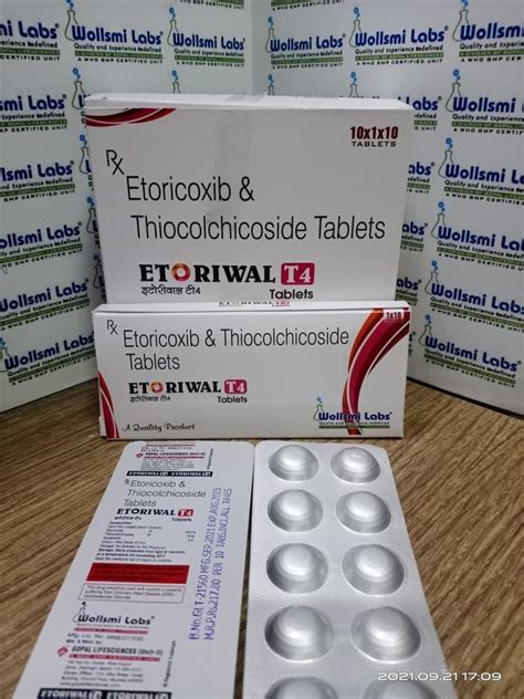 Etoriwol T4 At Rs 2178 Box Etoricoxib Thiocolchicoside Tablet In