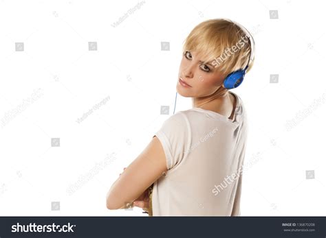 Happy Cute Short Haired Blonde Posing Stock Photo Shutterstock