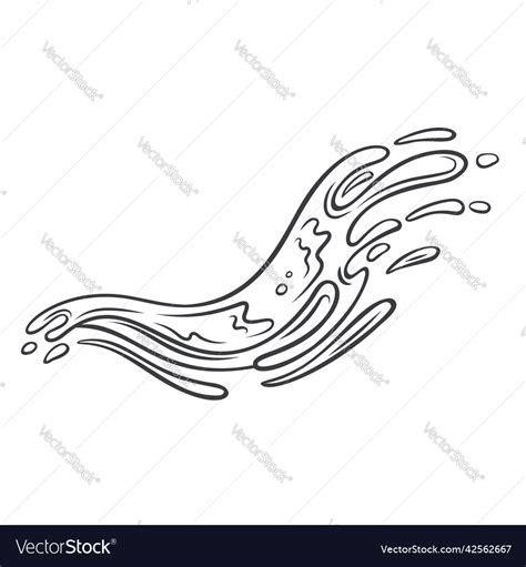 Ocean Wave Outline Royalty Free Vector Image Vectorstock