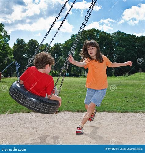 kids playing stock image image  family outdoor happiness