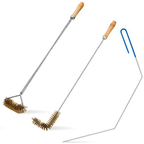 3 Pieces Brass Bristles Fryer Cleaning Tools Including l Shaped Fryer ...