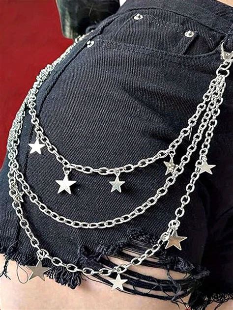pc unisex punk style fashion waist chain double layer pant chain