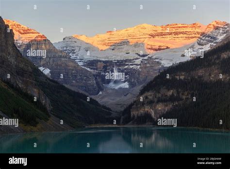 Lake Louise Reflections Of Victoria Glacier And Fairfax Mountain In