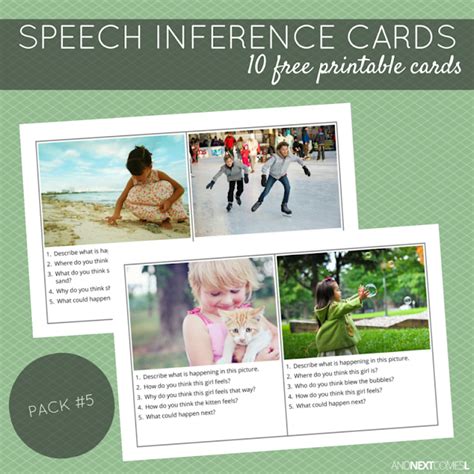 Free Printable Speech Inference Cards Pack 5 And Next Comes L