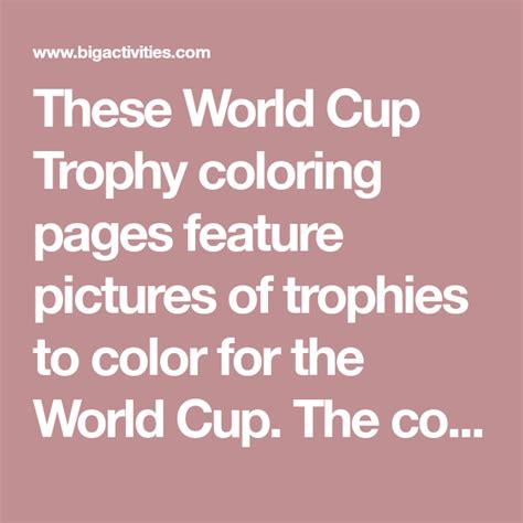 World Cup Trophy Coloring Pages