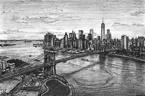 Manhattan Skyline Drawing at PaintingValley.com | Explore collection of ...