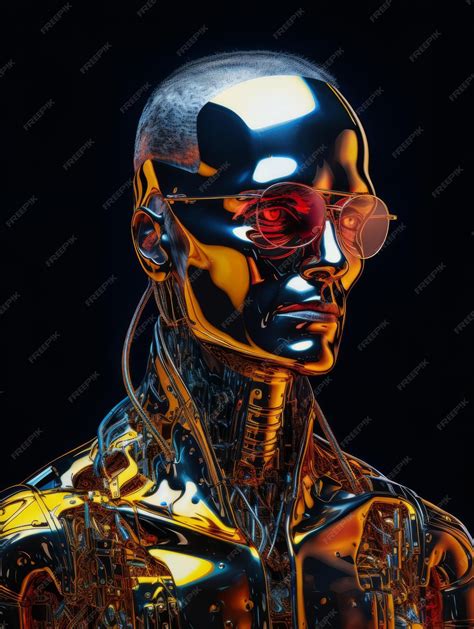 Premium Ai Image Cyberpunk Metallic Android