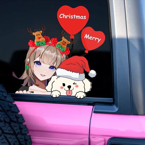 Amazon Christmas Anime Peeking Car Decal Cute Nouiroy Double Side