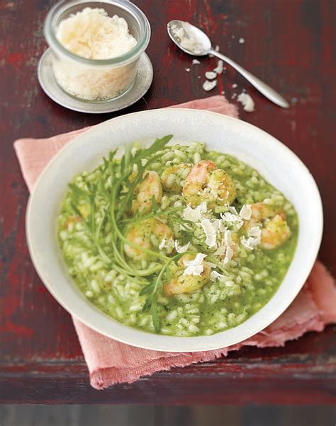 Recette Risotto Aux Gambas Et Coulis De Roquette Marie Claire