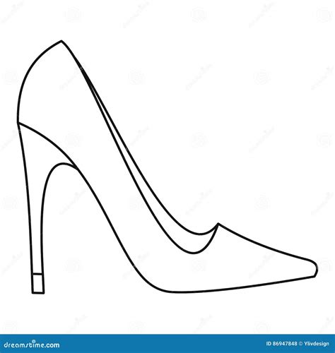 Elegant Women High Heel Shoe Icon Outline Style Stock Vector Illustration Of Foot Attractive