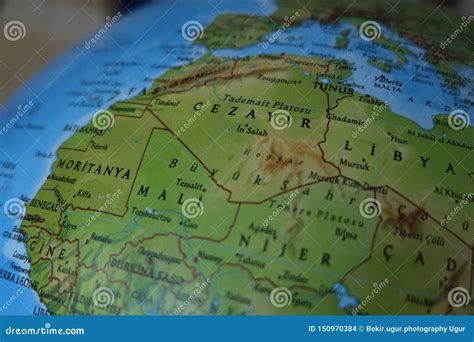 High Detailed Africa Physical Map With Labeling Stock Photo Image Of