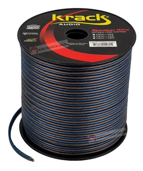 Rollo De Cable Para Bocina 100mts Calibre 14 X 2 Krack Audio