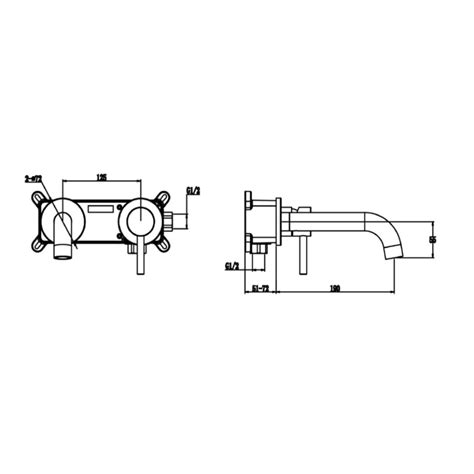 Abacus Iso Brushed Nickel Wall Mounted Basin Mixer Sanctuary Bathrooms