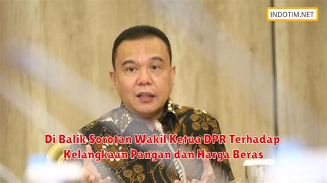 Di Balik Sorotan Wakil Ketua DPR Terhadap Kelangkaan Pangan dan Harga Beras