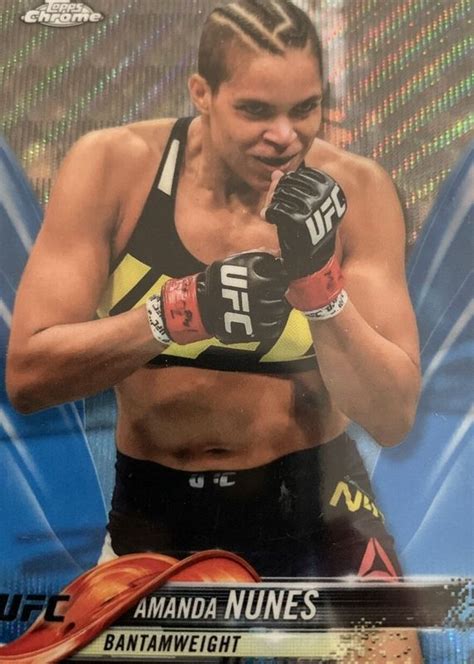 Amanda Nunes 2018 Topps Chrome UFC 20 Blue Wave Refractor 75 PSA 10