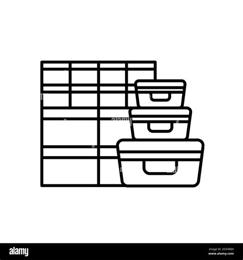 Home Organization Vector Icon Outline Black EPS 10 Smart Storage