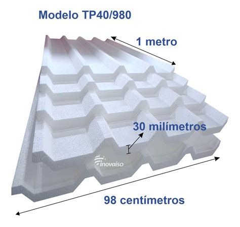 Isopor Telha Trapézio Tp40 980 980x1000 X 30mm 20 Un 20m² Frete grátis