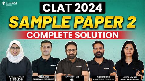 Clat Sample Paper Complete Solution Sample Questions By