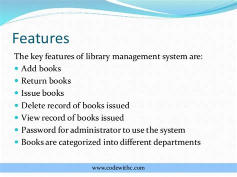 Library Management System Features