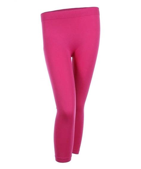 Junior Size Seamless Spandex Solid Capri Leggings Fuchsia