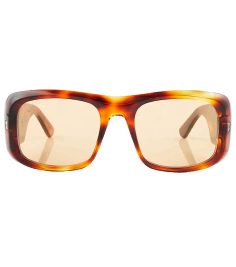 Gucci Square Tortoiseshell Effect Sunglasses WHATS ON THE STAR