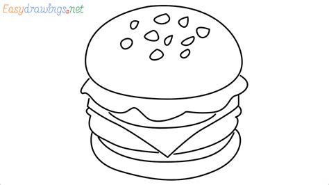 How To Draw Hamburger Step By Step Easy Phase Emoji