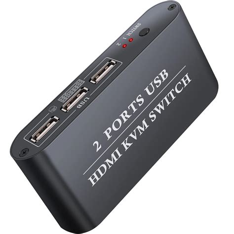 LiNKFOR KVM HDMI Switch 2 IN 1 OUT 4K 2 Ports USB HDMI KVM Switch With