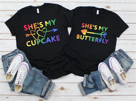 Lgbt Couple Shirt Lesbian Couple Matching Shirt She S My Etsy
