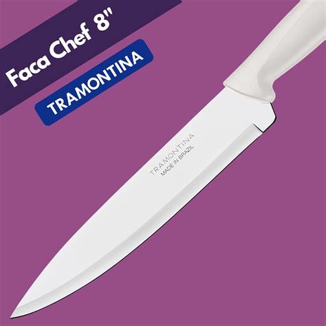 Faca Chef Tramontina Plenus L Mina Em A O Inox Off White