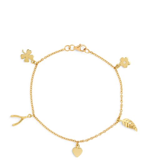 Jennifer Meyer Yellow Gold Mini Charm Bracelet Harrods Us